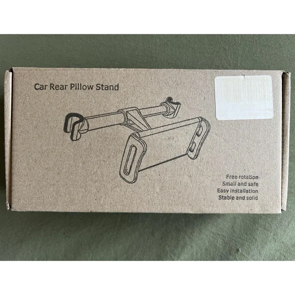Car Headrest Clamp Mount Holder for Phone/Tablet, Adjustable Rotatable, Black